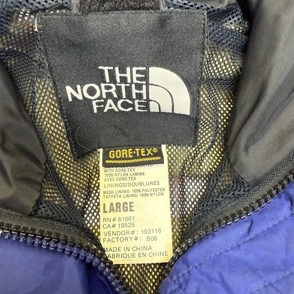 Vtg The North Face Gore-Tex Mountain Jacket Men's L Blue Purple 90s Outdoor Camp